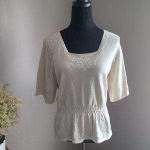 Cream Knit Top by Ralsey  | Size L